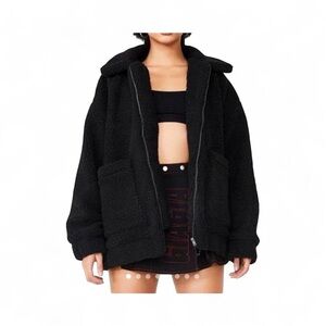 I.AM.GIA | Hoodless Sherpa Teddy Full Zip Jacket